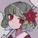 a cropped image of yuuka kazami from touhou project holding her white umbrella on a white background, she's a green-haired girl that has a petal in her hair